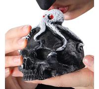 Sifflet en forme de tête de mort - Outil de survie en corne de pieuvre - Sifflet portable en argile pour camping, randonnée, méditation, fête d'Halloween, accessoires de cinéma, festivals, expositions