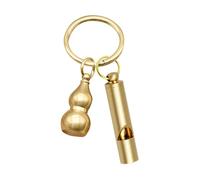 Sifflet en laiton - Sifflet de coaching vintage en laiton, outil de survie multifonctionnel en plein air, pendentif léger pour porte-clés de voiture, idéal pour le camping, la randonnée, la nature sau