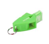 Sifflet en Plastique avec Cordon Noir pour Arbitre, Entraîneur, Sauveteur par Temps Pluvieux et Humide, 1 Sifflet, 1 Cordon, Clamp/Holder de Doigt (Green)