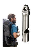 Sifflet haute décibels - Instrument sonore de sécurité à haut volume, corps en métal léger, matériau résistant aux intempéries, anneau de fixation porte-clés, dispositif d'alarme