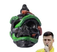 Sifflet hurleur - Sifflet en argile de serpent avec tête de mort effrayante, jouet avec effet sonore effrayant | Accessoire de farce d'horreur pour fête d'Halloween, décoration de maison hantée