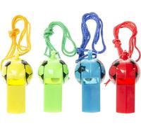 Sifflet multicolore pour enfants sur cordon - 12 pièces dans un sachet - prix par pièce