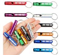 Sifflet porte-clés personnalisé avec gravure 8 couleurs 1 à 500 pièces pour randonnée, sécurité, bateau, enseignant, kit de survie pour viol d'urgence