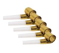 Sifflet sans-gêne or métallique pour votre fête (x6) REF/32181 ptit clown doré or métallique et blanc G