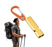 Sifflet sonore puissant et net - Sifflet double en métal - Sifflet haute résistance | Sifflet de sécurité externe avec boucles en D, outil pour camping, randonnée et soirée