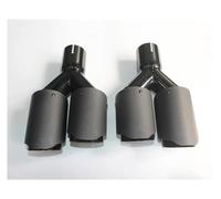 Sifflet Tuyau d'Échappement de Voiture 1 Paire De Tuyaux D'échappement Voiture Double Aspect Carbone Mat Noir Embout Universel Silencieux(ID 57mm-OD 76mm)