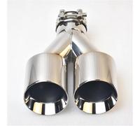 Sifflet Tuyau d'Échappement de Voiture Double Embout D'échappement Entrée 2,5Pouces Sortie 3,5Pouces Longueur 8Pouces Tuyau D'échappement Acier Inoxydable 304 Poli Épaisseur 1,2mm(IN51-OUT76mm)