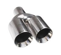 Sifflet Tuyau d'Échappement de Voiture Double Embouts D'échappement Silencieux Entrée 63mm Sortie 89mm En Acier Inoxydable Poli À Souder Universel Pour Voitures Camions(Asymmetric)