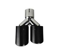 Sifflet Tuyau d'Échappement de Voiture Embout De Silencieux D'échappement Universel Brillant En Acier Inoxydable Double Sortie Forme Y Décoration Buse(51mm-101mm-Right)