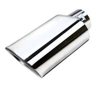 Sifflet Tuyau d'Échappement de Voiture Embout D'échappement Carré Entrée 2,5" Sortie 3" X 5,5" 9" De Long Tuyau Diesel Poli En Acier Inoxydable Chromé À Souder