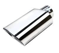 Sifflet Tuyau d'Échappement de Voiture Embout D'échappement Carré Entrée 2,5" Sortie 3" X 5,5" 9" De Long Tuyau Diesel Poli En Acier Inoxydable Chromé À Souder