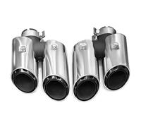 Sifflet Tuyau d'Échappement de Voiture Embout D'échappement Quadruple Pour Macan Type 95B Avec 2.0T L4 Turbo Sport 2019 2020 2021 2022 De Silencieux À Trois Couches(Argent)