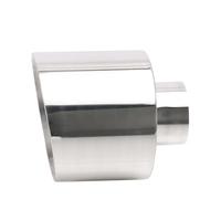 Sifflet Tuyau d'Échappement de Voiture Embout D'échappement Voiture Interface 63mm 76mm Sortie Ovale Inclinée 127mm Buse Universelle Tuyau Queue Silencieux En Acier Inoxydable(Silver-63-127mm)