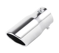 Sifflet Tuyau d'Échappement de Voiture Embouts D'échappement Universels De 6.3CM En Acier Inoxydable Avec Bouche Ronde Et Coudée Droite Avec Sortie Unique(Argent)
