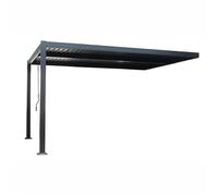 Pergola Bioclimatique 4x3m Adossée En Aluminium Noir Sifnos Noir