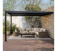 Pergola Bioclimatique 4x3m Adossée En Aluminium Noir Sifnos Noir