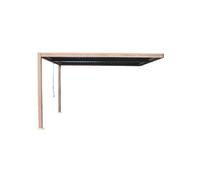 SIFNOS Pergola bioclimatique adossée 4x3m effet bois - Lames orientables aluminium