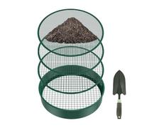Sifter pour Sol de Jardin, Tamis de Compost en métal | Outil de Terre agricole pour Serre avec 4 filtres en Maille et Pelle | d'extérieur pour familles, Amis, préparation des et lit de