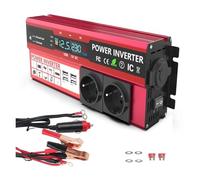SIFUSM Onduleur 3000W 4000W Onduleur De Puissance 12V À 220V Double USB Charge Rapide pour Téléphone Portable Ordinateur Portable Voiture Écran LCD Prise UE Convertisseur(3000W)