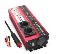 SIFUSM Onduleur 3000W 4000W Onduleur De Puissance 12V À 220V Double USB Charge Rapide pour Téléphone Portable Ordinateur Portable Voiture Écran LCD Prise UE Convertisseur(4000W)