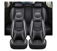 SIFUSM Sièges Housses Couverture Housse Siège Voiture Universelle Cuir pour Mitsubishi Tous Modèles ASX pour Outlander Lancer 10 pour Pajero Sport Intérieur(Black White Pillow)