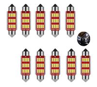 SIGANDG 10 Pieces Feston 6418 C5W Voiture 41MM Ampoule LED,Canbus Sans Erreur,Lumières IntéRieures De DôMe De Carte,Ampoule Plaque Immatriculation,12V 500LM 12MSD 4014 Chipsets 6000K(Blanc)