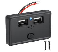 SIGANDG 12V Prise de Chargeur de Voiture avec Interrupteur Étanche, 4.8A 24W Chargeur USB Voiture pour Voiture Bus Camping Car Bateau