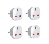 SIGANDG 4Pcs UK vers EU Adaptateur de Voyage,Adaptateur Prise Anglaise vers Prise Française,Cet Adaptateur pour l’Europe, France, Allemagne,Italie,Espagne,Blanc