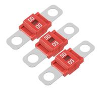 SIGANDG AMI/Midi Fusible 50A à courant élévé Bolt-on Midi Fusible 50 Amp Rouge pour Voitures, Bus, Camions, Caravanes, Véhicules de Construction (Lot de 3)