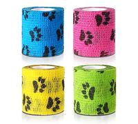 SIGANDG Bandages Auto-adhésifs élastiques Respirants pour Animal Domestique pour entorse du Poignet et de la Cheville (Largeur 5 cm)（ Lot de 4）