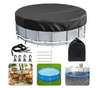 SIGANDG Couverture de Piscine Ronde bâche Protection pour Piscine autoportante 10FT/310CM Inclus avec Un Sac de Rangement, des Chevilles de Tente et Une Corde télescopique Fixe (Noir)