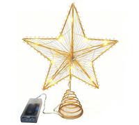 SIGANDG Gold Star Christmas Tree Topper - Décoration de Sapin de Noël Haut de Gamme incassable avec Fixation sécurisée pour Les sapins de Noël (dorée)