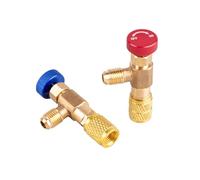 SIGANDG Lot de 2 Réfrigérant Valve de Sécurité R410 R22,Vanne de Débit de Climatisation,pour Adaptateurs Raccords R22/ R410