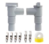 SIGANDG Lot de 2 Vanne d'entretien/d'arrêt pour Piscine avec Raccord de Tuyau de 32/38mm, Robinets d'arrêt pour Piscine, Vanne Piscine Double Split Tuyau Valve Plunger Accessoires de Piscine