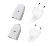 SIGANDG Prise Electrique Male Femelle,Prise Electrique 250V 2.5A,Accouplement Plat Euro 250V Prise Euro Plate Fiche Electrique Femelle 4Pièces