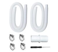 SIGANDG Tuyau Piscine 32mm 150cm/59in Tuyau de Rechange pour Piscine pour Intex 330, 530 et 1000 GPH Livré avec clips de sécurité et adaptateur de tuyau