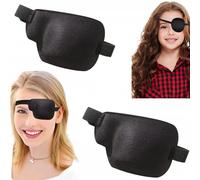 Siganorpy Lot de 2 cache-œil 3D pour adultes, réglable, masque médical réglable pour œil paresseux, taille L, noir
