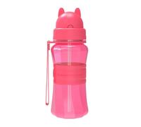 Sigdio Gourde Enfant Fille avec Paille Anti fuite Sans BPA Facile à Nettoyer Bouteille Enfant 1 2 3 4 5 6 Ans pour Maternelle, École et Activités extérieure (Rose Rouge)