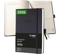 Sigel 2026 Conceptum Agenda Quotidienne A6 Souple Noir