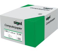 SIGEL 36242 Papier DIN pour ordinateur / papier continu, 2 fois, 6 "x240 mm (A5 horizontal), perforé dans le sens de la longueur, 2000 jeux