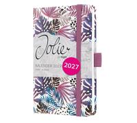 SIGEL 7J354 Agenda semainier Jolie 2027-1 an - environ A6 - Violet Jungle Fever - 2 pages = 1 semaine - couverture rigide - 80 g/m² - pourpre/baie/bleu - 174 p. - certification FSC