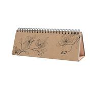 SIGEL 7J902 Calendrier de bureau, 1/2 A4 paysage, brun, noir | Planificateur, Calendrier hebdomadaire, Organisateur | certifié FSC - Jolie