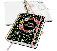 SIGEL Jp200 Jolie Planner Journalier Sans Date, Flower Love, 120 G/M², 16,8 X 21,5 cm, Hardcover, 240 Pages, Noir, Vert, Rose