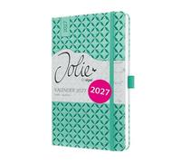 SIGEL Agenda semainier Jolie 2027 A5 couverture rigide | 7J127, calendrier, planificateur, organisateur, certifié FSC, vert menthe