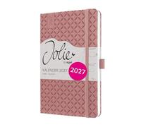 SIGEL Agenda semainier Jolie 2027 A5 couverture rigide | 7J129, calendrier, planificateur, organisateur, certifié FSC, rouge foncé