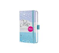 SIGEL 7J346 Agenda semainier Jolie 2027-1 an - environ A6 - Butterfly Confetti Sky - 2 pages = 1 semaine - couverture rigide - 80 g/m² - bleu/violet - 174 p. - certification FSC