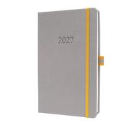 Sigel Agenda semainier Linescape 2027 A5 couverture rigide | L2700, en anglais, gris clair/jaune, disposition verticale, certifié FSC