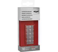 sigel Aimants néodyme design "Strong" C5 lot de 10 argentés
