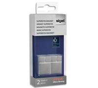 Sigel Aimants Sdym C30 Cube Couleur Argent. Env. 35fles (A4, 80g) 20x30x20 Mm, 2 Pc