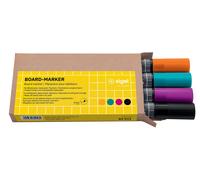 SIGEL BA011 Set of 4 Glass / WhiteBoard markers, erasable, "cap off" ink, Ø 2-3